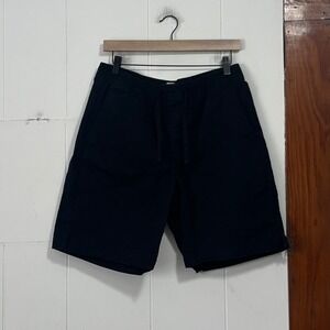 Gap Easy Essential 8" Short Mens Medium Black Elastic Drawstring Chino Twill